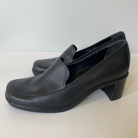 Rockport black leather block heel square toe shoe women’s 6.5 - Picture 6 of 14